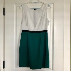 Forever 21 White and Emerald Dress